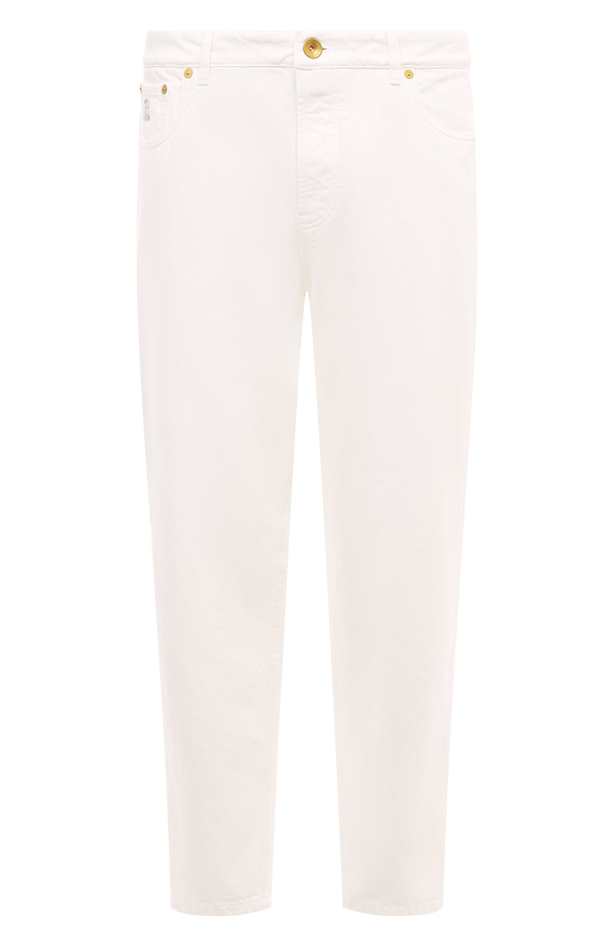 Джинсы straight fit BRUNELLO CUCINELLI белого цвета по цене 94150 руб., арт. M262PB2275, фото 1 Джинсы straight fit BRUNELLO CUCINELLI, арт. M262PB2275, фото 1