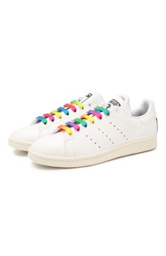 Мужские кеды stella mccartney x adidas stan smith STELLA MCCARTNEY белого цвета, арт. 800080/N0051 | Фото 1 (Материал внешний: Экокожа; Материал сплава: Проставлено; Стили: Классический; Материал утеплителя: Без утеплителя; Материал внутренний: Текстиль; Подошва: Плоская; Драгоценные камни: Проставлено)