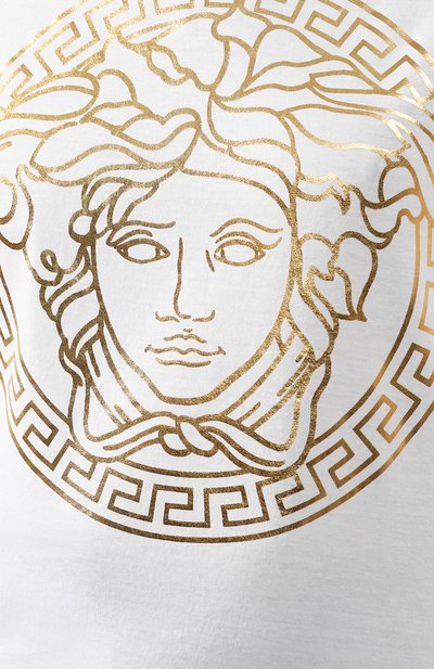 Хлопковая футболка VERSACE белого цвета по цене 31150 руб., арт. A83864/A201952, фото 5 Хлопковая футболка VERSACE, арт. A83864/A201952, фото 5