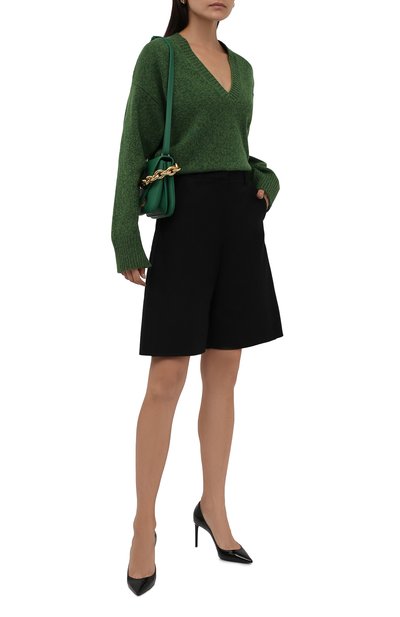 Шерстяной свитер GANNI зеленого цвета по цене 23250 руб., арт. K1573, фото 2 Шерстяной свитер GANNI, арт. K1573, фото 2