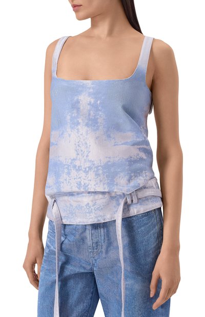 Джинсовый топ de-sayra DIESEL голубого цвета по цене 69400 руб., арт. A22853/0EFDK, фото 3 Джинсовый топ de-sayra DIESEL, арт. A22853/0EFDK, фото 3