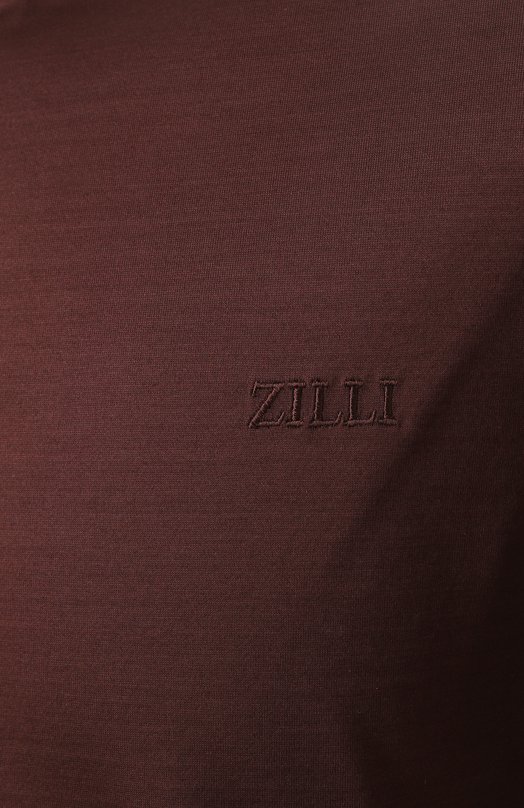 Хлопковая футболка Zilli TSR02HM0110VZL000 Бордовый  TSR02HM0110VZL000 Фото 6
