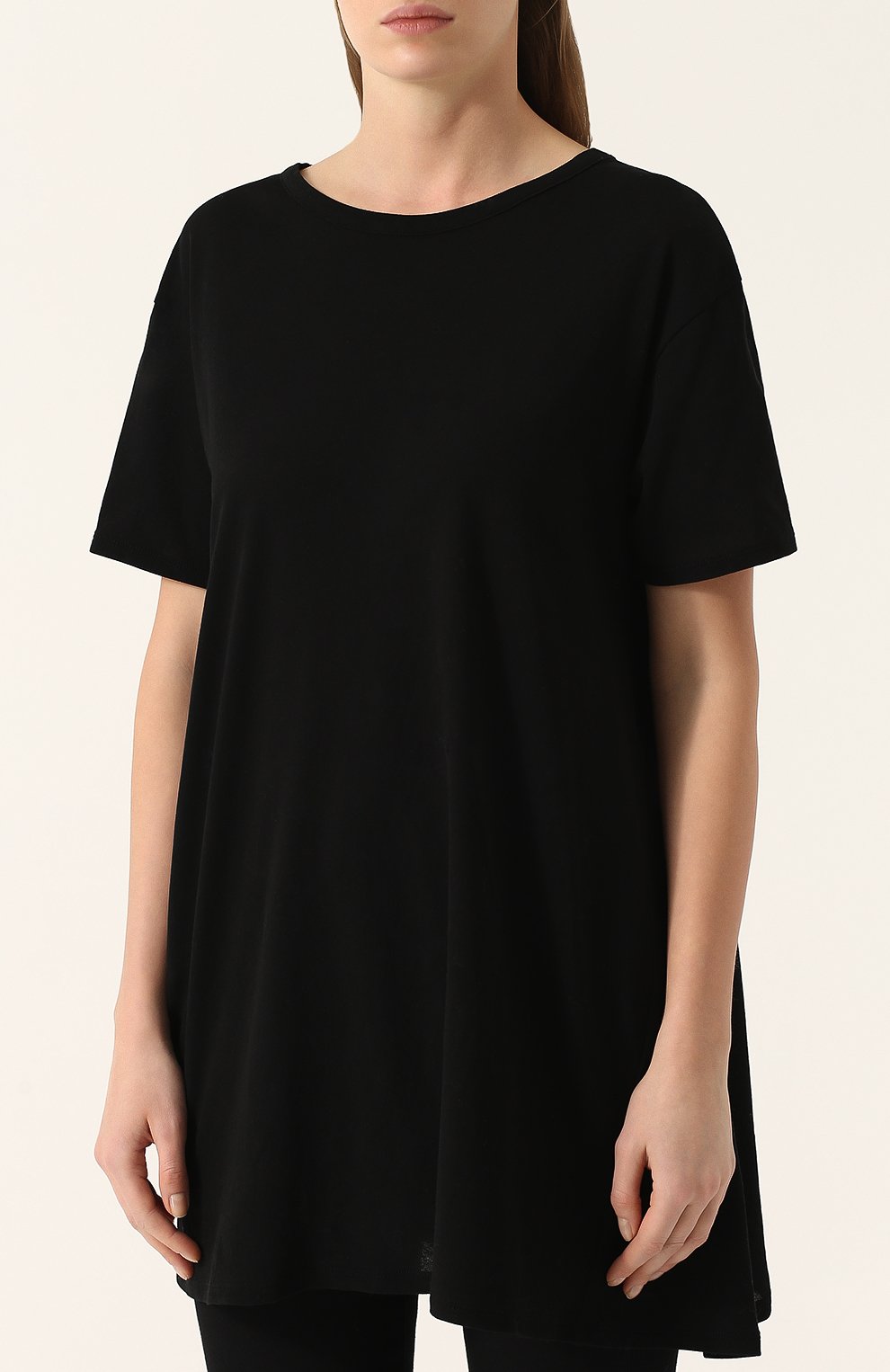 Однотонная хлопковая футболка свободного кроя YOHJI YAMAMOTO, арт. FE-T54-005, фото 3