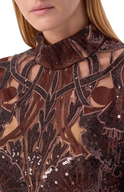 Платье с отделкой пайетками ELIE SAAB, арт. D0887NF25/YA050, фото 4