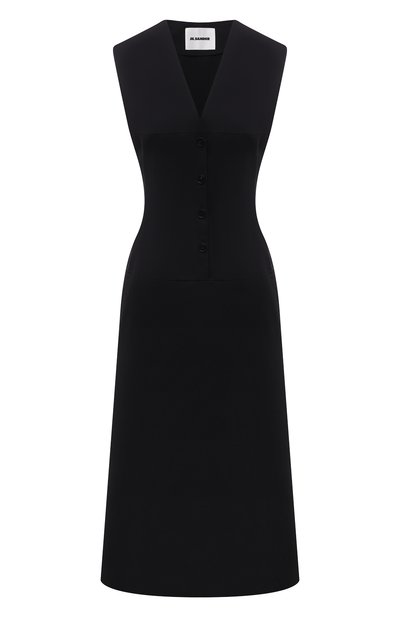 Женское платье из хлопка и шелка JIL SANDER, арт. JSWS507406-WS251400