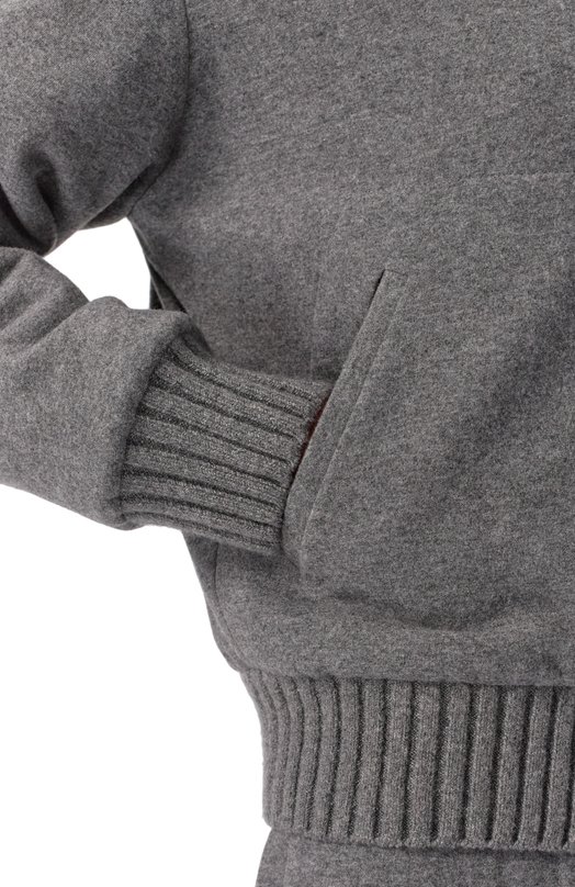 Бомбер из шерсти и кашемира с отделкой из норки MVST TXBCK-Y336-3/LP1322 Серый  TXBCK-Y336-3/LP1322 Фото 5