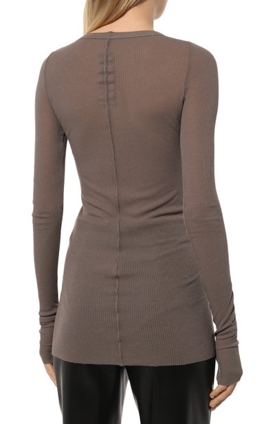 Лонгслив из вискозы и шелка RICK OWENS серого цвета по цене 34700 руб., арт. RP01D2202, фото 4 Лонгслив из вискозы и шелка RICK OWENS, арт. RP01D2202, фото 4