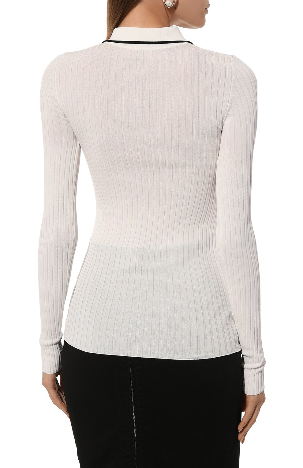 Поло из вискозы N21 белого цвета по цене 47700 руб., арт. A001/7534, фото 4 Поло из вискозы N21, арт. A001/7534, фото 4