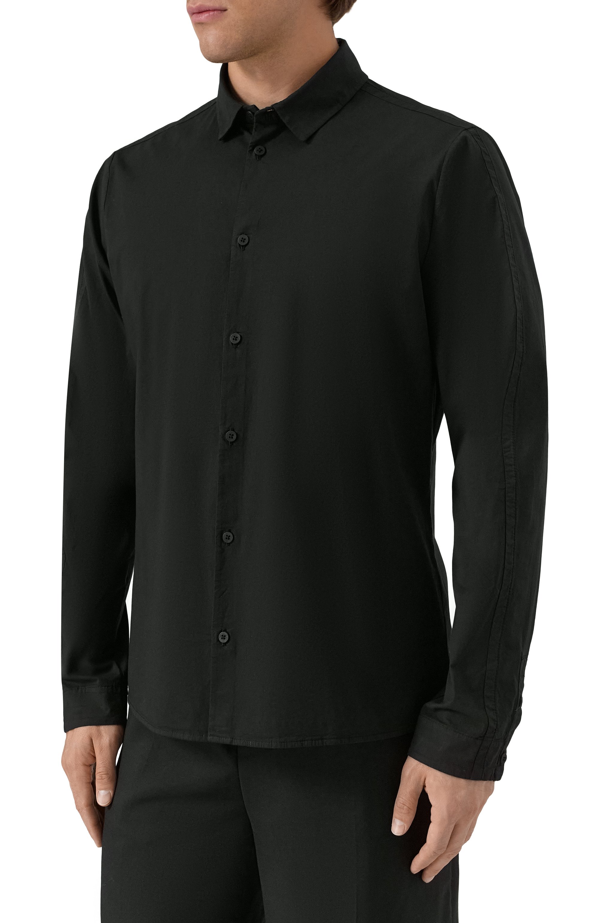 Хлопковая рубашка TRANSIT черного цвета по цене 32400 руб., арт. CFUTRBT290, фото 3 Хлопковая рубашка TRANSIT, арт. CFUTRBT290, фото 3