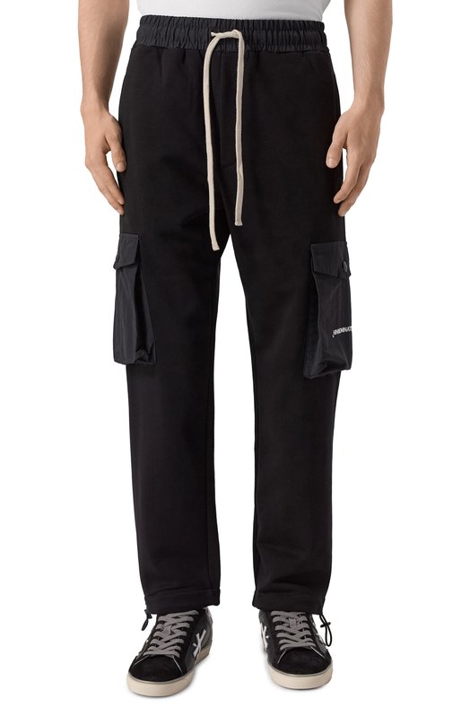 Хлопковые брюки-карго HINNOMINATE HMABM01399 Чёрный  HMABM01399 Фото 3