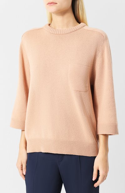 Кашемировый пуловер с укороченным рукавом и накладным карманом CHLOÉ, арт. CHC18AMP74500, фото 3