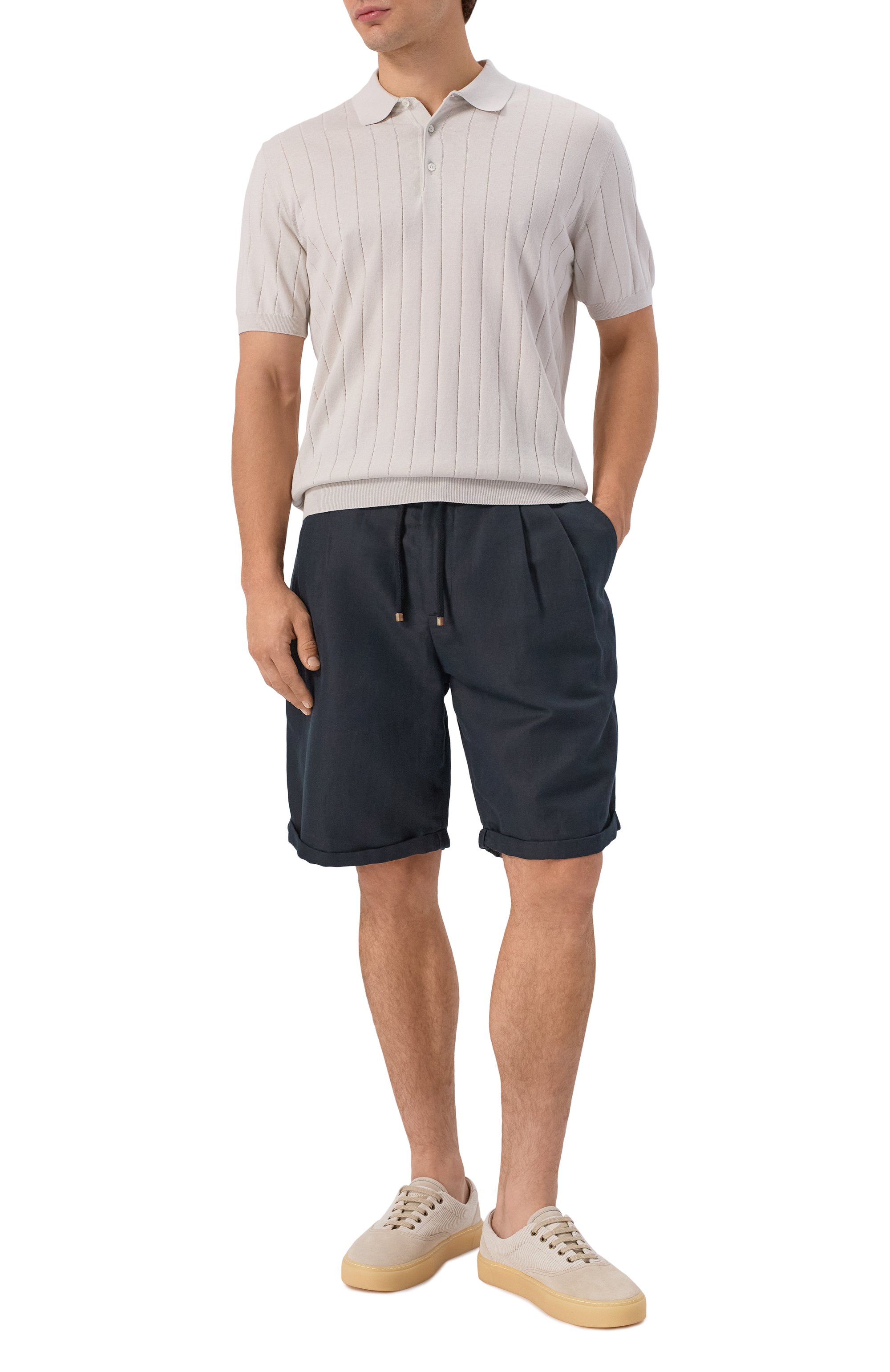 Шорты изо льна и хлопка BRUNELLO CUCINELLI, арт. MH255U0020, фото 2