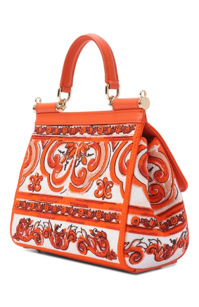 Сумка sicily medium DOLCE & GABBANA оранжевого цвета по цене 299500 руб., арт. BB6003/BW050, фото 4 Сумка sicily medium DOLCE & GABBANA, арт. BB6003/BW050, фото 4