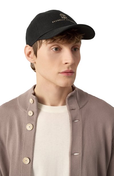 Бейсболка изо льна и шерсти BRUNELLO CUCINELLI, арт. MW4829850, фото 2