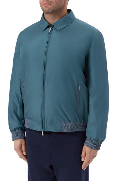 Шелковый бомбер ZILLI бирюзового цвета по цене 791500 руб., арт. AFAXH1M0619VFRI00/62+, фото 3 Шелковый бомбер ZILLI, арт. AFAXH1M0619VFRI00/62+, фото 3
