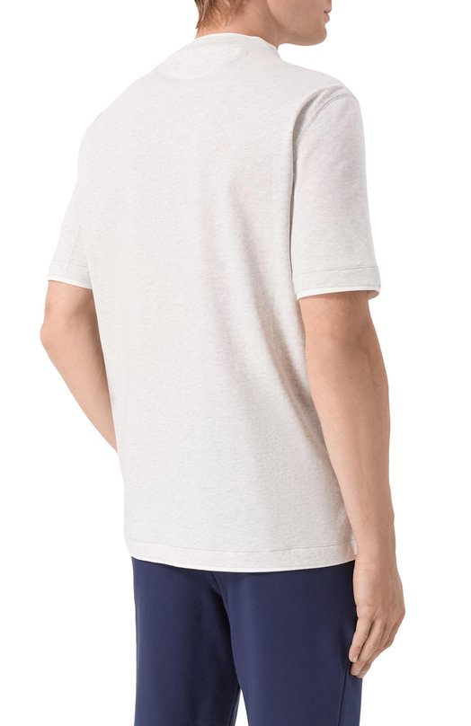 Хлопковая футболка Brunello Cucinelli M0B137451W Серый  M0B137451W Фото 4