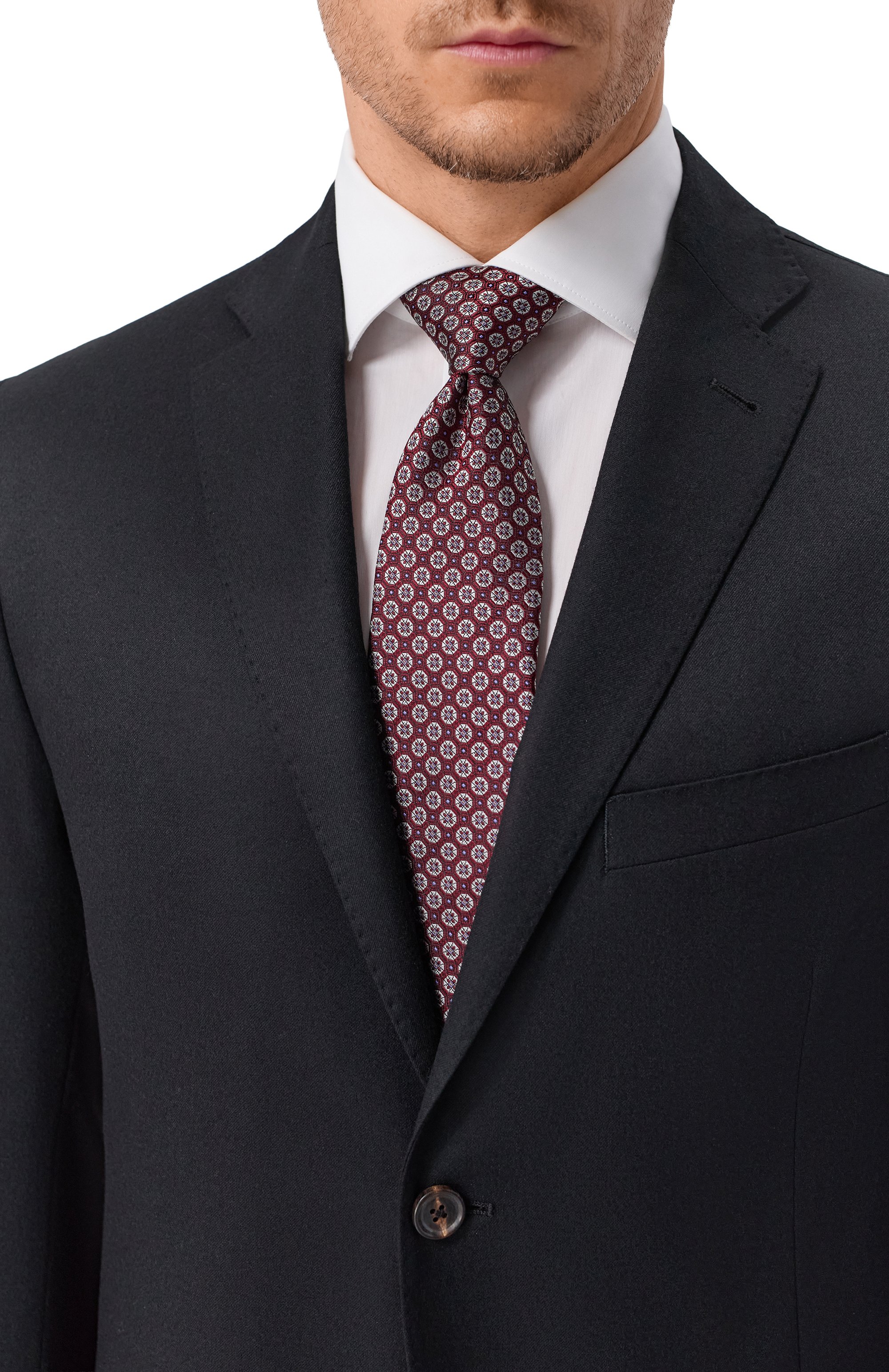 Шелковый галстук CANALI бордового цвета по цене 23150 руб., арт. 18/HJ04489, фото 2 Шелковый галстук CANALI, арт. 18/HJ04489, фото 2