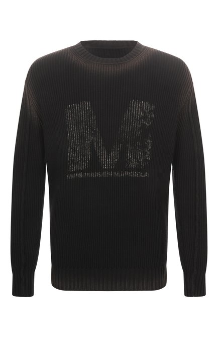 Мужской хлопковый свитер MM6 черного цвета, арт. SH0HL0024/M13079 | Фото 1 (Рукава: Длинные; Драгоценные камни: Проставлено; Материал сплава: Проставлено; Длина (для топов): Стандартные; Материал внешний: Хлопок)