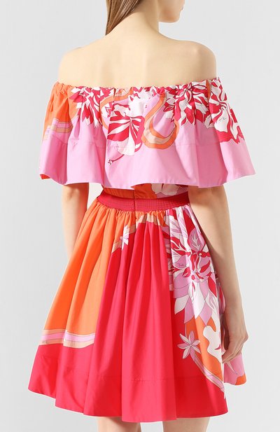 Хлопковое платье EMILIO PUCCI разноцветного цвета по цене 143500 руб., арт. 0ERG45/0E862, фото 4 Хлопковое платье EMILIO PUCCI, арт. 0ERG45/0E862, фото 4