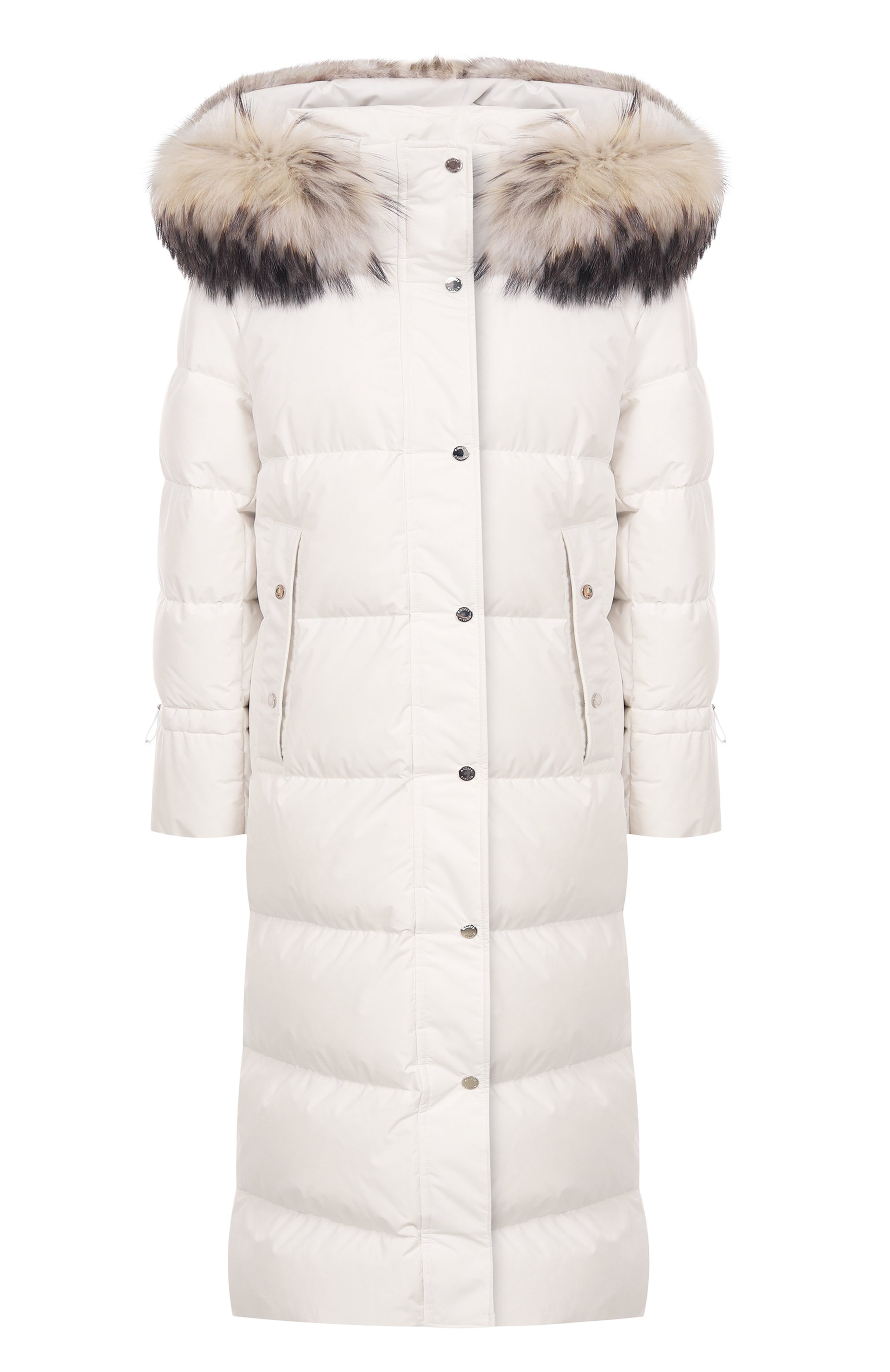 Пуховик MOORER белого цвета по цене 369500 руб., арт. BREUIL/FUR-STP, фото 1 Пуховик MOORER, арт. BREUIL/FUR-STP, фото 1