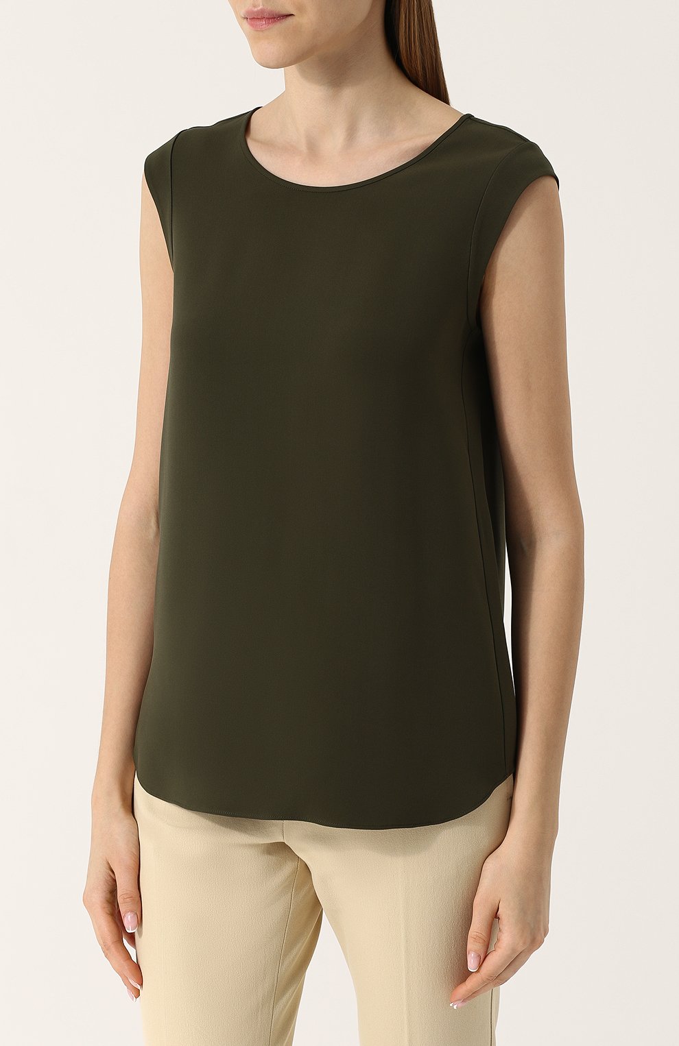 Однотонный шелковый топ свободного кроя LORO PIANA, арт. FAG3313, фото 3