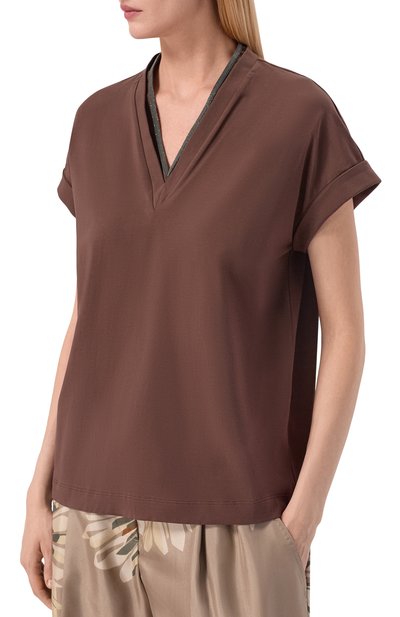 Хлопковая футболка BRUNELLO CUCINELLI, арт. MPT18BD222, фото 3