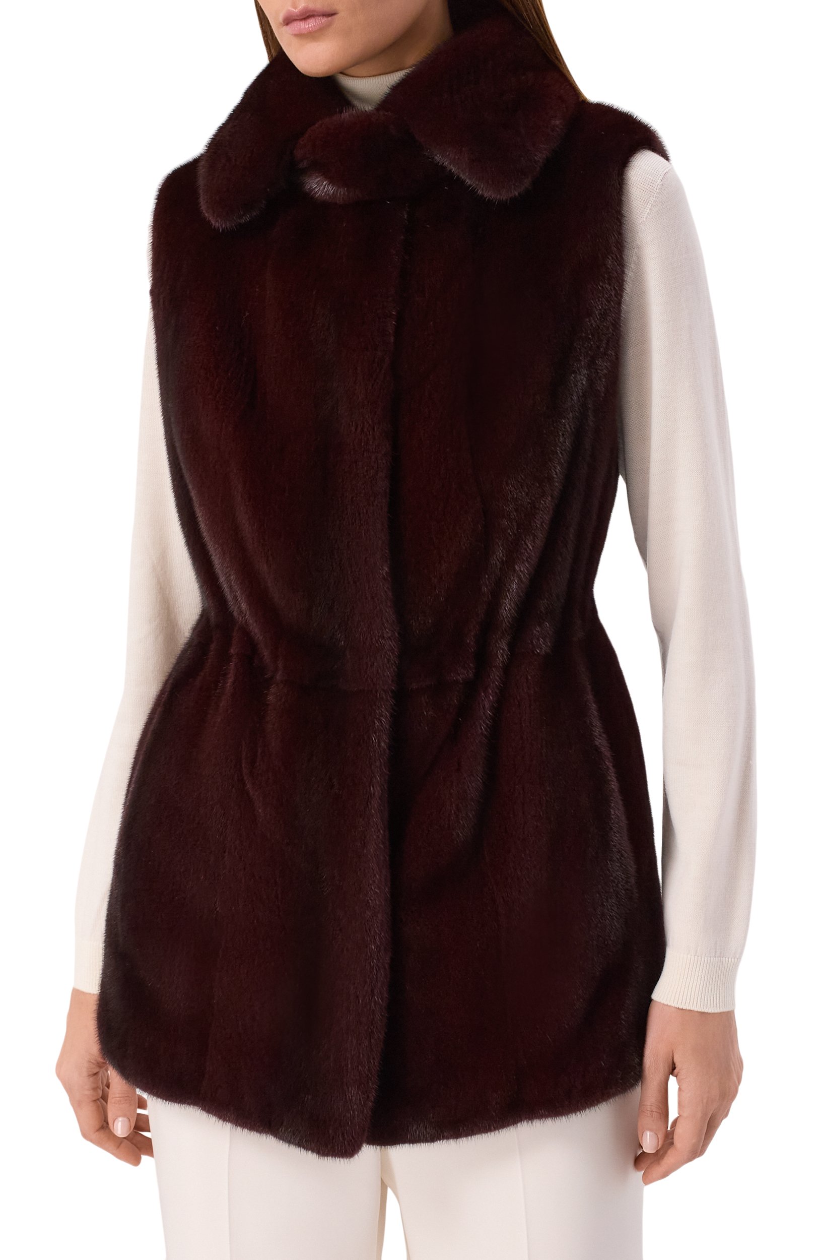 Жилет из норки MVST, арт. M045/MINK BORDEAUX, фото 3