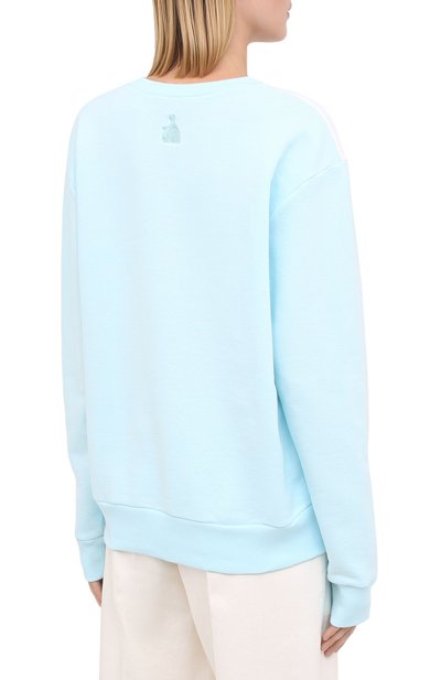 Хлопковый свитшот LANVIN голубого цвета по цене 61750 руб., арт. RW-T0637J-JR19-A20, фото 4 Хлопковый свитшот LANVIN, арт. RW-T0637J-JR19-A20, фото 4
