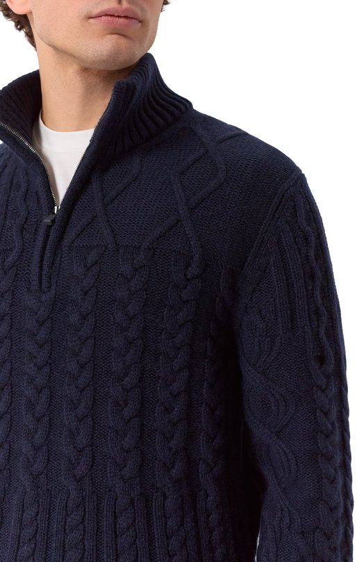 Кашемировый свитер Kiton UMM071701 Синий  UMM071701 Фото 5