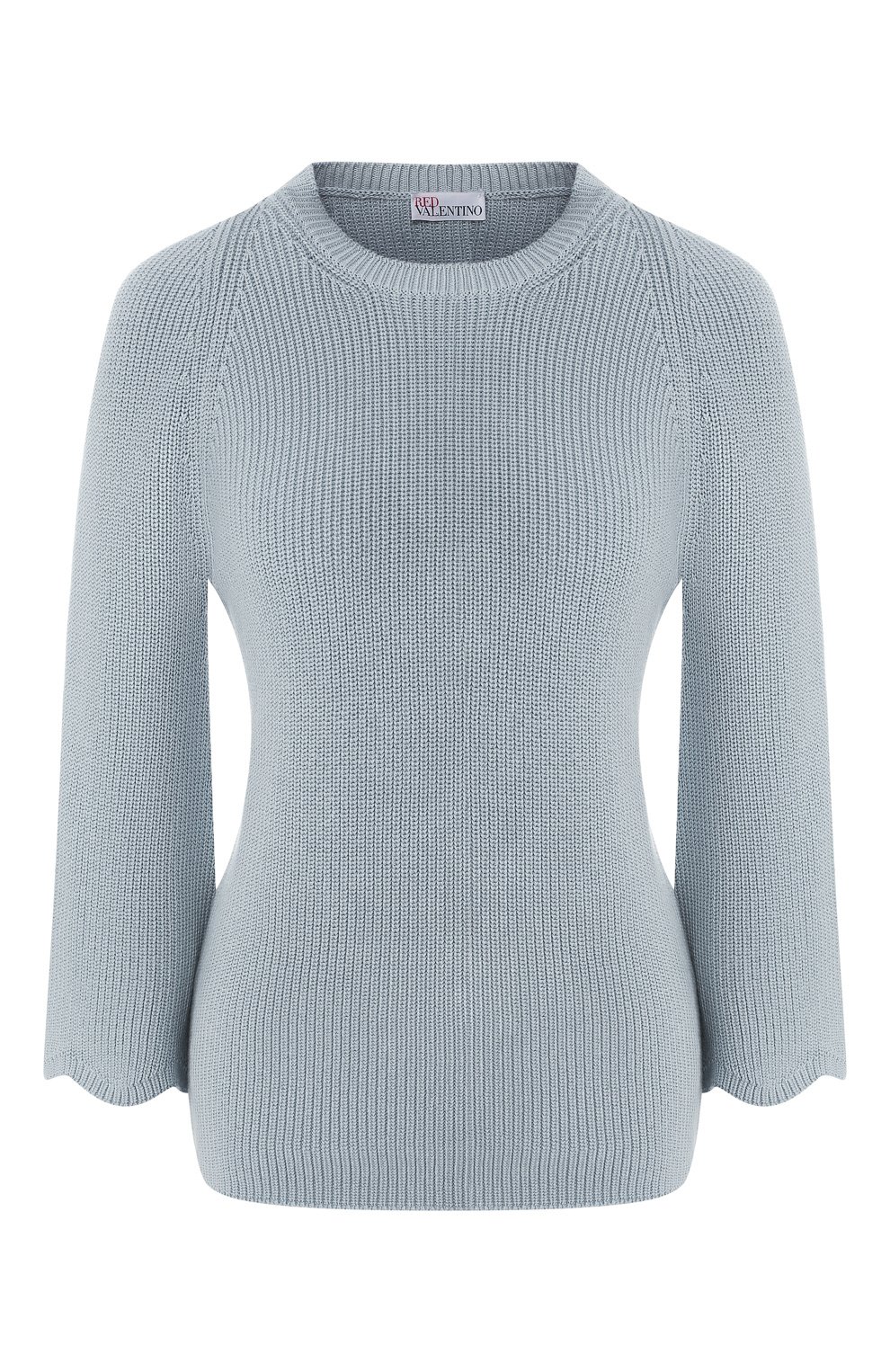 Хлопковый пуловер REDVALENTINO голубого цвета по цене 39950 руб., арт. RR3KCA74/UCZ, фото 1 Хлопковый пуловер REDVALENTINO, арт. RR3KCA74/UCZ, фото 1