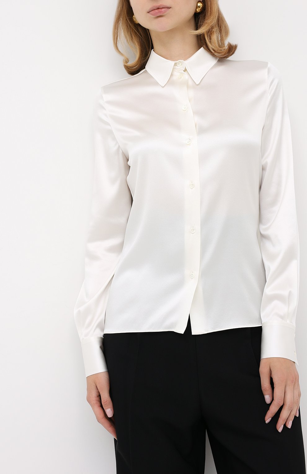 Шелковая рубашка TOM FORD белого цвета по цене 132500 руб., арт. CA3100-FAX334, фото 3 Шелковая рубашка TOM FORD, арт. CA3100-FAX334, фото 3