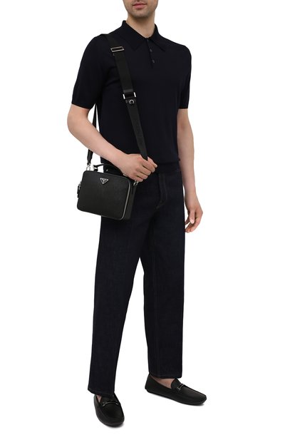 Кожаная сумка brique PRADA черного цвета по цене 215000 руб., арт. 2VH069-9Z2-F0002-YMI, фото 2 Кожаная сумка brique PRADA, арт. 2VH069-9Z2-F0002-YMI, фото 2