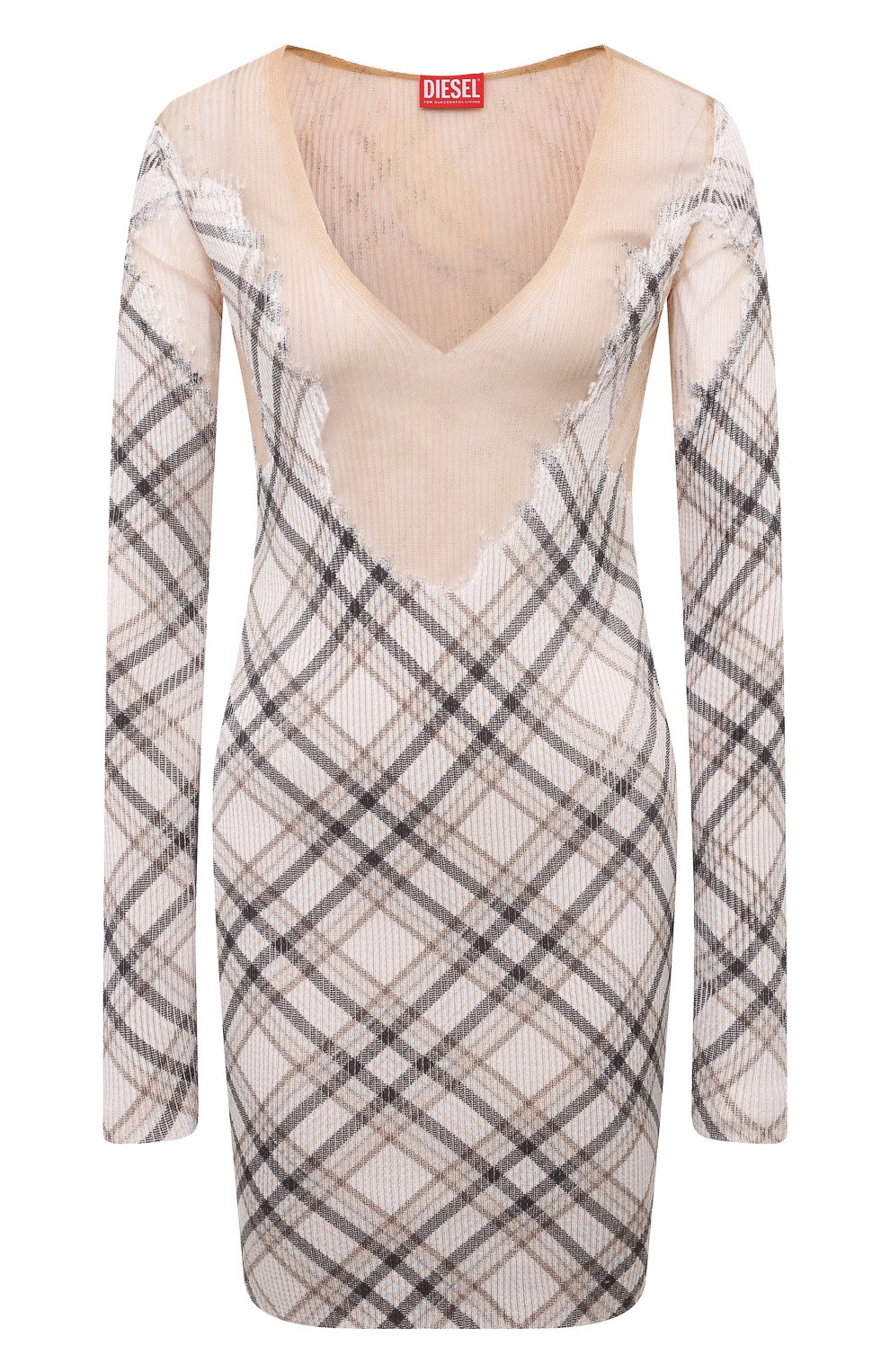Хлопковое платье DIESEL кремового цвета по цене 76850 руб., арт. A17167/0GSAW, фото 1 Хлопковое платье DIESEL, арт. A17167/0GSAW, фото 1