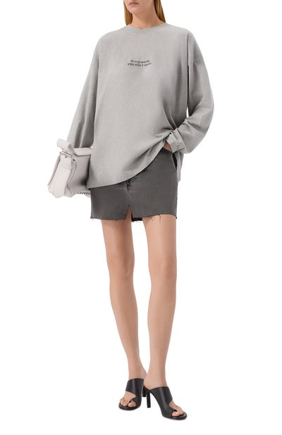 Хлопковый лонгслив VETEMENTS серого цвета по цене 89250 руб., арт. MH27LS265G, фото 3 Хлопковый лонгслив VETEMENTS, арт. MH27LS265G, фото 3