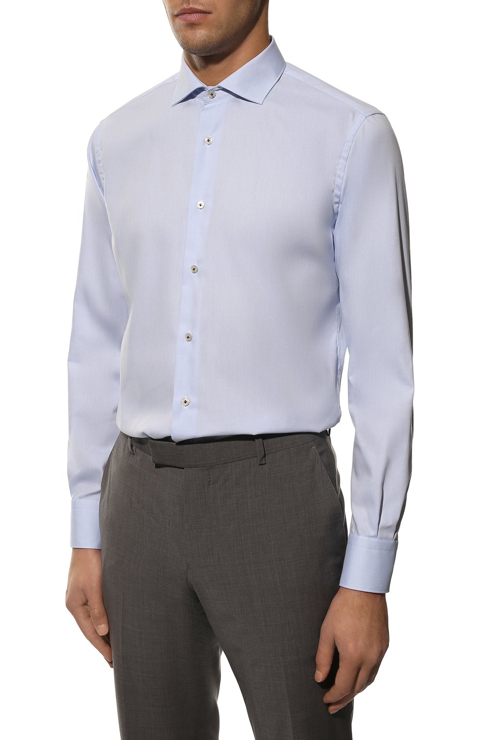 Хлопковая сорочка BROUBACK голубого цвета по цене 15700 руб., арт. S-LIPARI-538/WRINKLE FREE 5467, фото 4 Хлопковая сорочка BROUBACK, арт. S-LIPARI-538/WRINKLE FREE 5467, фото 4