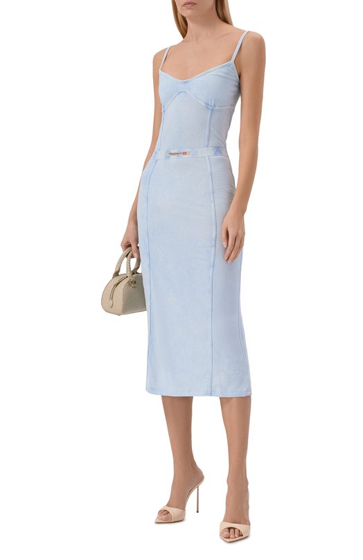 Хлопковое платье Diesel A18358/0KIBY Голубой  A18358/0KIBY Фото 2