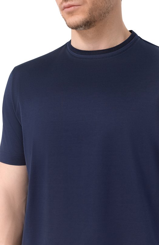 Хлопковая футболка Canali T0922/MJ00002 Синий  T0922/MJ00002 Фото 5