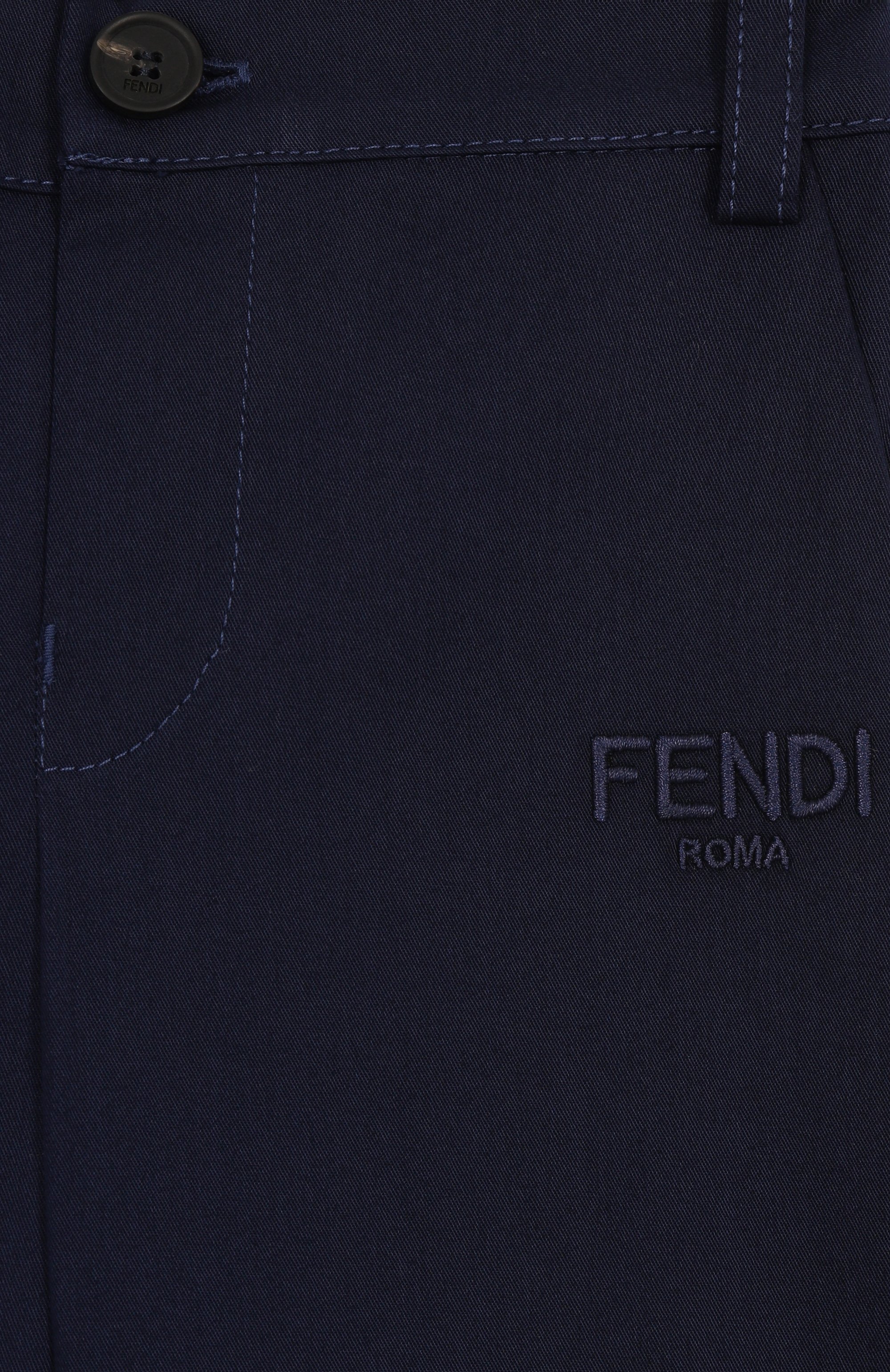 Хлопковые брюки FENDI темно-синего цвета по цене 43400 руб., арт. BMF232/ADEH, фото 3 Хлопковые брюки FENDI, арт. BMF232/ADEH, фото 3