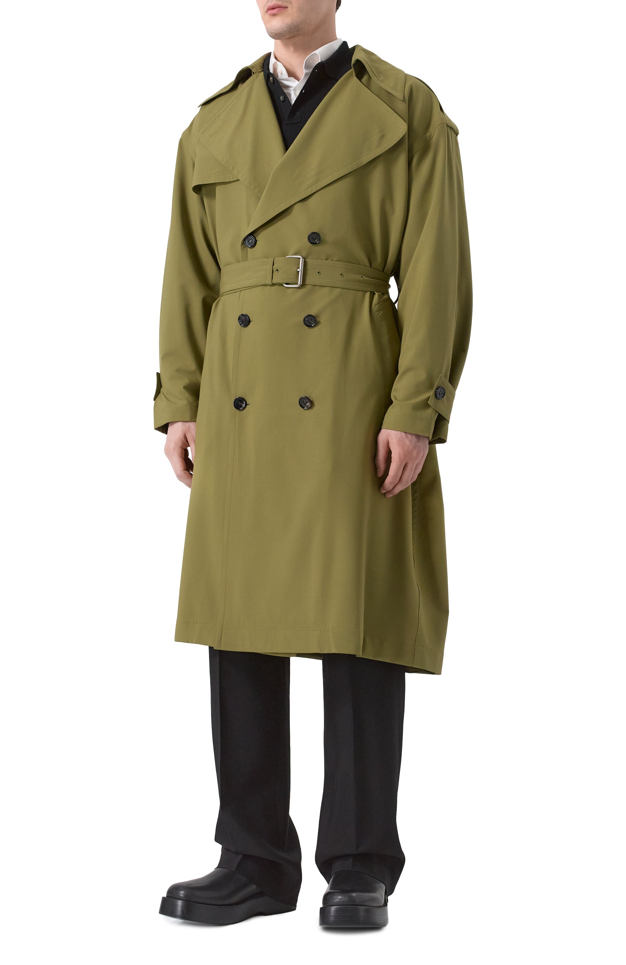 Шерстяной тренч BOTTEGA VENETA, арт. 813997/V4XP0, фото 3