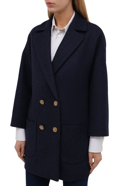 Шерстяное пальто REDVALENTINO темно-синего цвета по цене 61800 руб., арт. WR3CA155/5Y7, фото 3 Шерстяное пальто REDVALENTINO, арт. WR3CA155/5Y7, фото 3