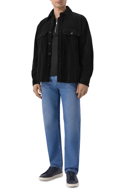 Хлопковое поло BOSS черного цвета по цене 19950 руб., арт. 50555108, фото 2 Хлопковое поло BOSS, арт. 50555108, фото 2