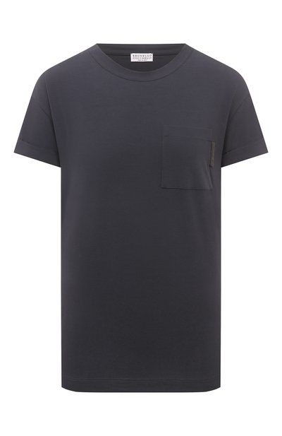 Женская хлопковая футболка BRUNELLO CUCINELLI, арт. M0T18BB300