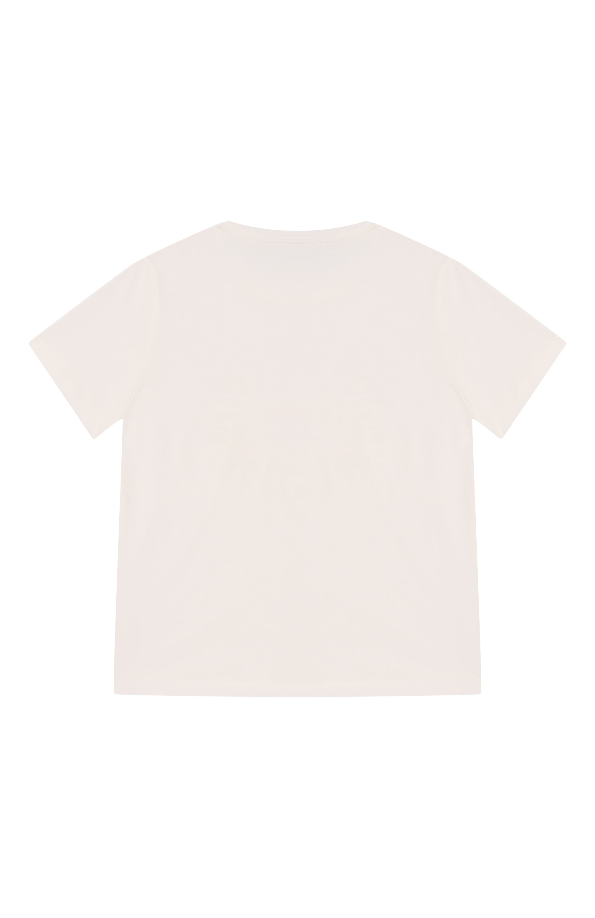 Хлопковая футболка VERSACE молочного цвета по цене 15100 руб., арт. 1018181/1A13080/8A-14A, фото 2 Хлопковая футболка VERSACE, арт. 1018181/1A13080/8A-14A, фото 2