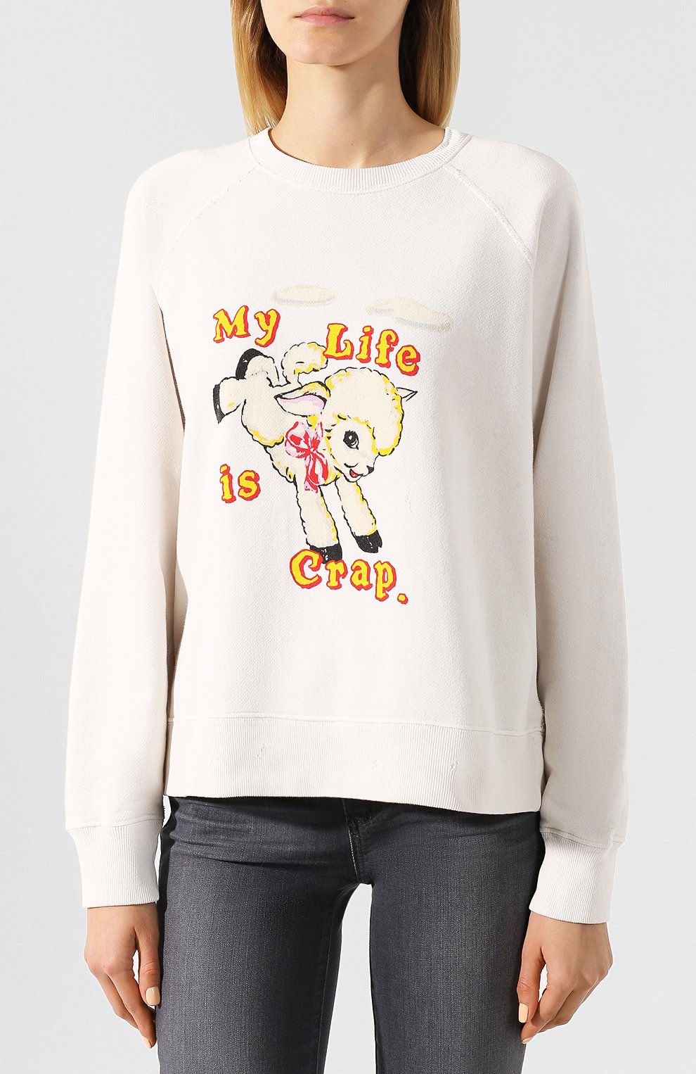 Хлопковый свитшот MARC JACOBS (THE) белого цвета по цене 28600 руб., арт. C6000021, фото 3 Хлопковый свитшот MARC JACOBS (THE), арт. C6000021, фото 3