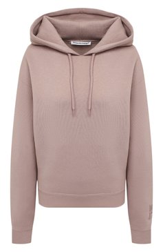 Женский хлопковое худи ALEXANDERWANG.T розового цвета, арт. 4CC1202025 | Фото 1 (Материал внешний: Хлопок; Рукава: Длинные; Длина (для топов): Стандартные; Женское Кросс-КТ: Худи-одежда; Стили: Кэжуэл; Драгоценные камни: Проставлено; Материал сплава: Проставлено)