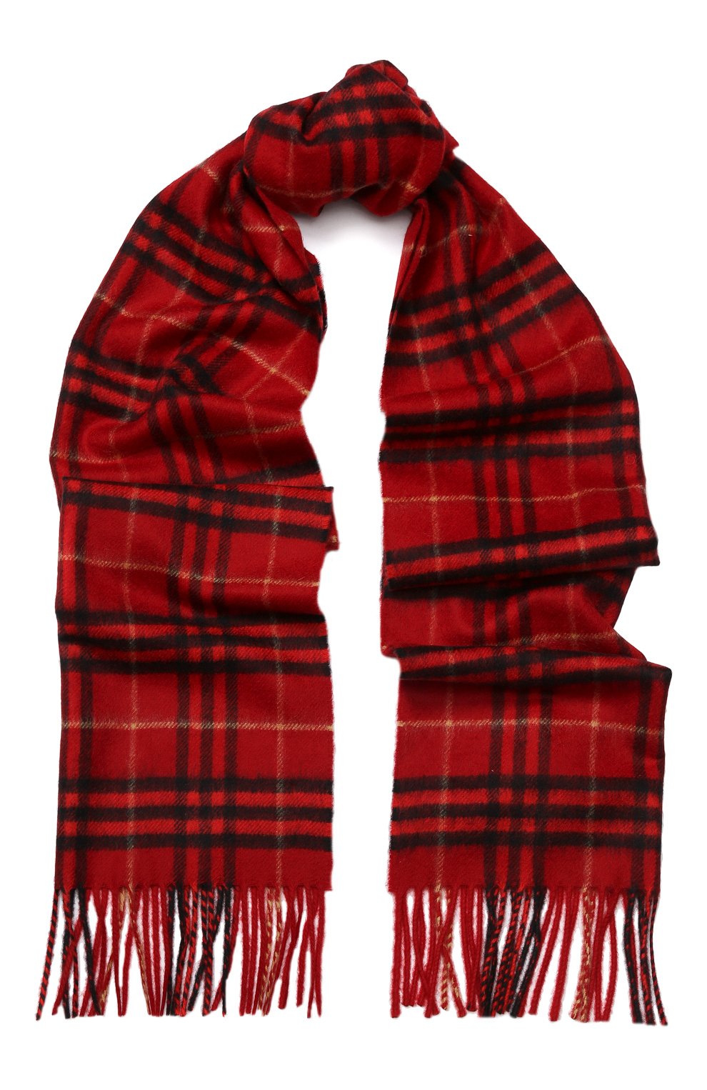 Кашемировый шарф в клетку BURBERRY красного цвета по цене 55400 руб., арт. 4080018, фото 1 Кашемировый шарф в клетку BURBERRY, арт. 4080018, фото 1