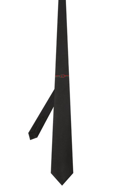Шелковый галстук GUCCI черного цвета по цене 28800 руб., арт. 677884 4E002, фото 3 Шелковый галстук GUCCI, арт. 677884 4E002, фото 3