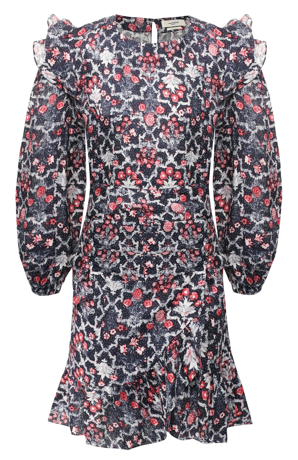 Льняное платье с принтом ISABEL MARANT ETOILE синего цвета по цене 35250 руб., арт. R01288-19P025E/TELICIA, фото 1 Льняное платье с принтом ISABEL MARANT ETOILE, арт. R01288-19P025E/TELICIA, фото 1