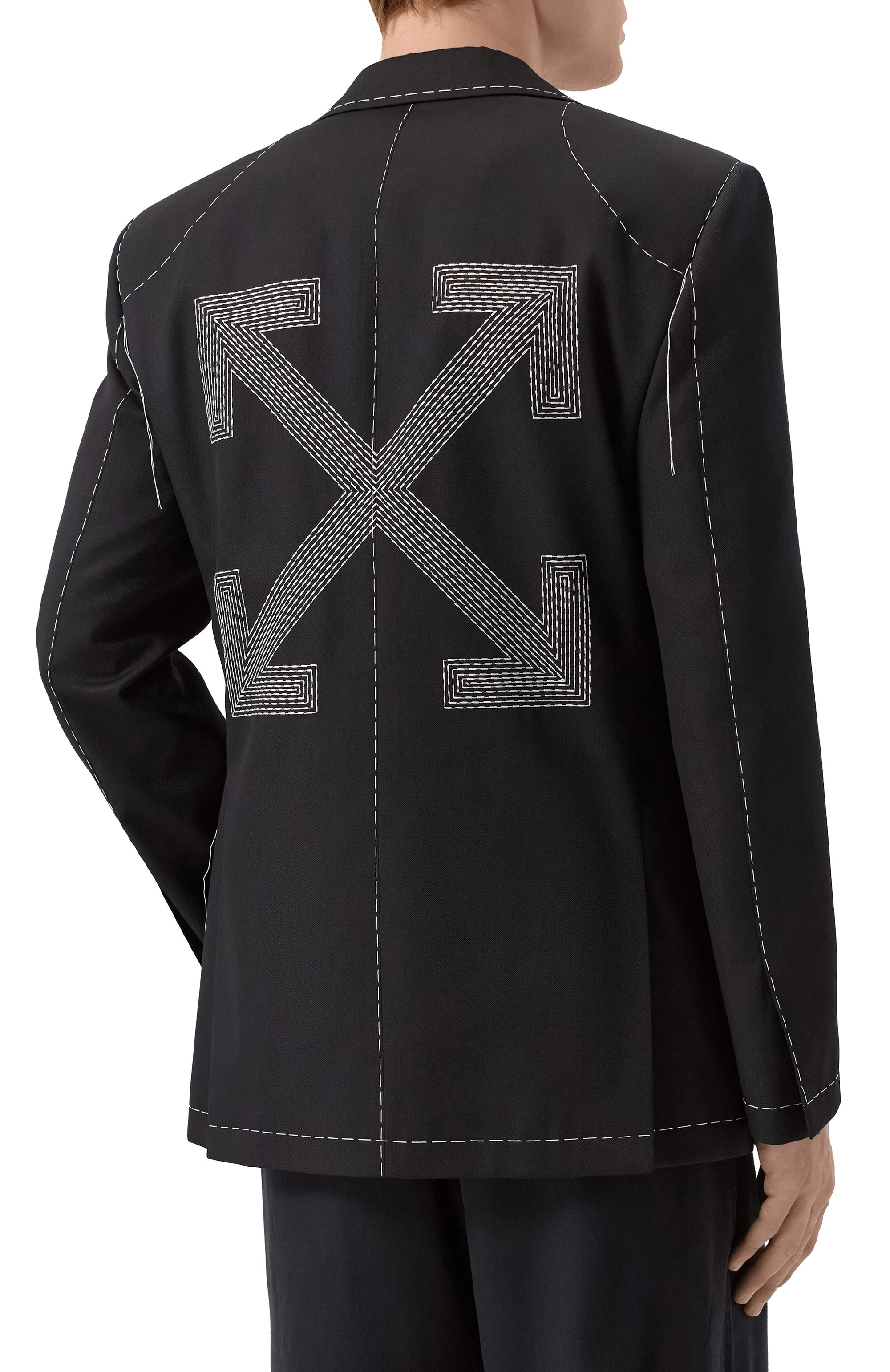 Шерстяной пиджак OFF-WHITE, арт. 0MEN09HF25FAB001, фото 4