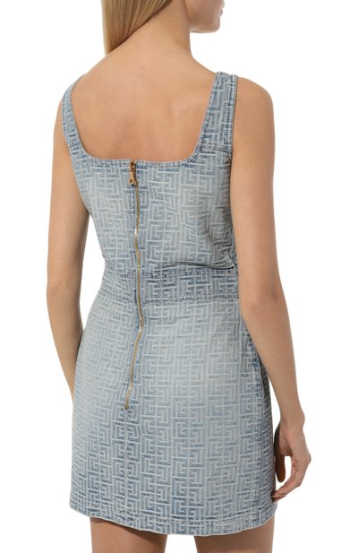 Джинсовое платье BALMAIN голубого цвета по цене 250500 руб., арт. AF0R2128DD27, фото 4 Джинсовое платье BALMAIN, арт. AF0R2128DD27, фото 4